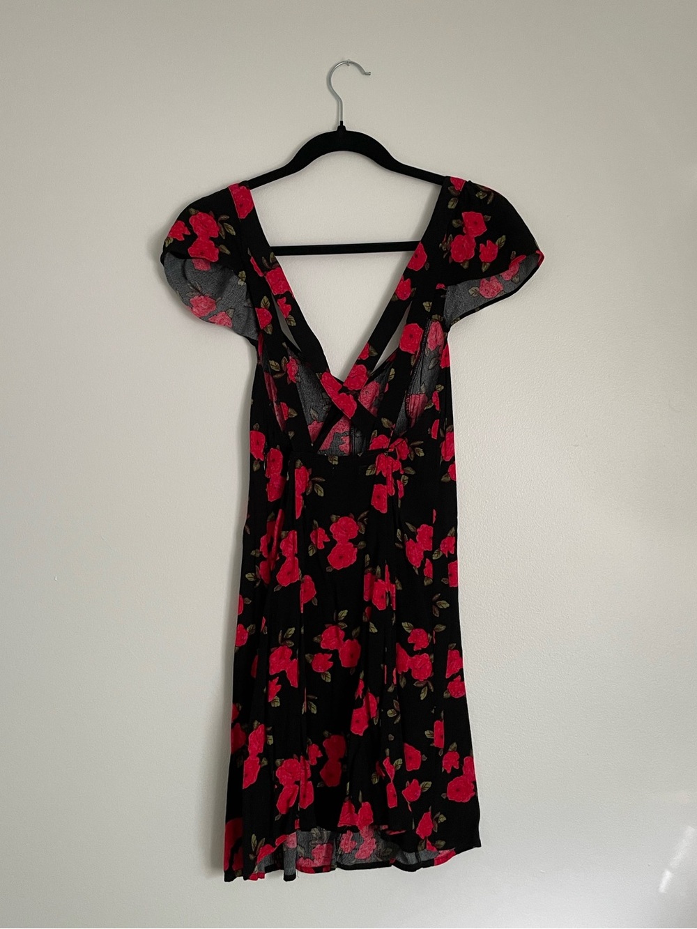 Urban Outfitters Kimchi Blue Cross Back Floral Mini Twee Dress Size 6 - Picture 3 of 6
